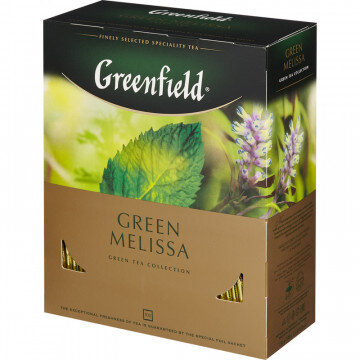Чай Greenfield Green Melissa зеленый фольгир.100пак/уп 0879-09