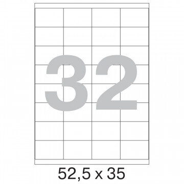 Этикетки самоклеящиеся Promega label 52,5х35 мм / 32 шт. на листе А4 (100л.