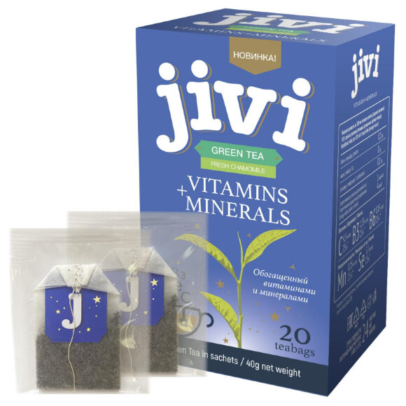 Чай JIVI зеленый байховый свежая ромашка, 20пак/уп 50-311