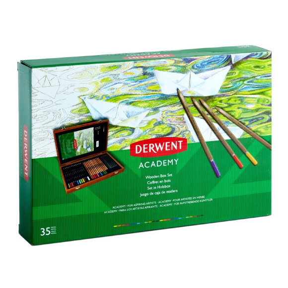 Набор карандашей и акссес. Derwent Academy, 34 предм., дерев.уп.,2300147