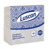 Салфетки бумажные Luscan 1сл24х24белые100шт/уп
