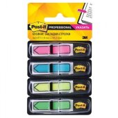 Клейкие закладки пласт.  Стрелки  4цв.по 24л. 12мм неон Post-it ?684-ARR4