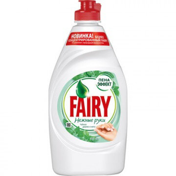 Средство для мытья посуды Fairy Нежные руки Чайное дерево и Мята 450мл