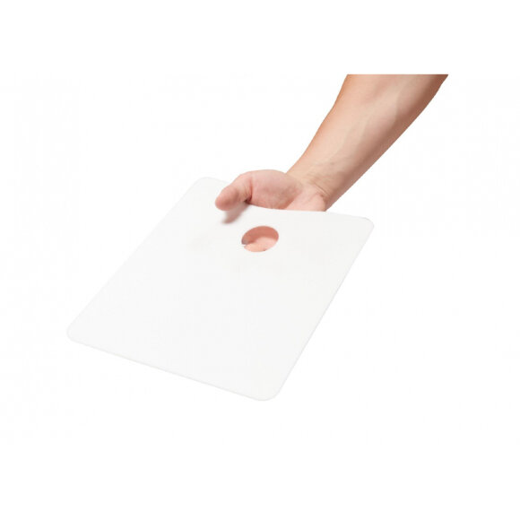 Палитра акриловая прямоугольная, белая, 20х30см, оргстекло 2мм, ПБ20302