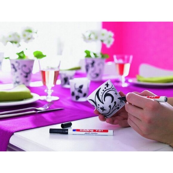 Маркер пеинт (лак) EDDING E-751/2 красный, 1-2мм, мет. корп.,