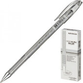 Ручка гелевая серебро металлик CROWN, 0,7мм