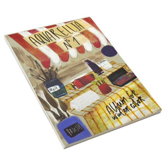 Альбом д/рисов.акварелью 30л А4,склейка,тв.подл,бл.160гр Серия Город 00001