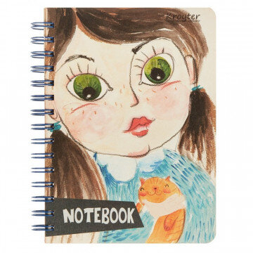 Тетрадь общая А5,160л,линия,спираль, обл.тверд.картон Мальчик-девочка 07934