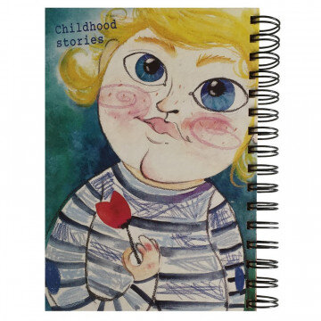 Тетрадь общая А5,160л,линия,спираль, обл.тверд.картон Мальчик-девочка 07934