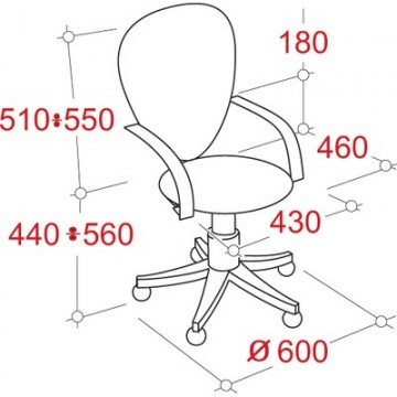 Кресло VT_CH661 пластик, ткань черная 30-21 (15-21)