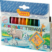 Мелки восковые треугольные, 12цв. в коробке с европод., JOVI, 973/12