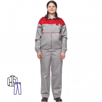 Спец.одежда летняя Костюм жен. Универсал кур/бр сер/красн. 56-58/158
