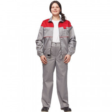 Спец.одежда летняя Костюм жен. Универсал кур/бр сер/красн. 56-58/158