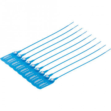 Пломба пластиковая номерная, одноразовая, 235 мм, синие, 1000 шт/уп