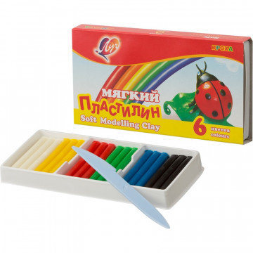 Пластилин Луч Кроха 6цв 99гр со стеком
