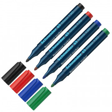 Маркер перманентный SCHNEIDER 130 набор 4 цв.