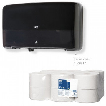 Бумага туалетная д/дисп.Tork Universal Т2 1сл бел втор 200м 12рул/уп 120197