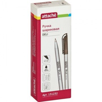 Ручка шариковая Attache Deli 0,5мм черный маслян.основа Россия