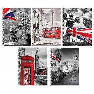 Тетрадь общая 80 л. кл. А4 формат  London  греб. арт. ТО80А49375