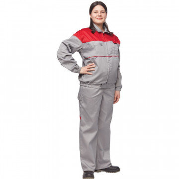 Спец.одежда летняя Костюм жен. Универсал кур/бр сер/красн. 60-62/158
