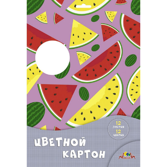 Картон цветной   12л,12цв. А4 мелованный Апплика в ассортименте С0327