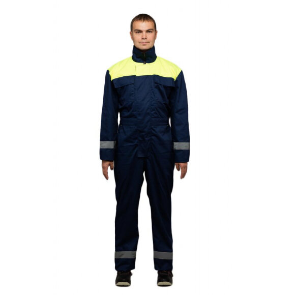 Комбинезон муж. л30-КБЗ синий/лимонный (р.44-46) 182-188