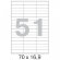Этикетки самоклеящиеся Promega label 70х16,9 мм / 51 шт. на листе А4 (100л.