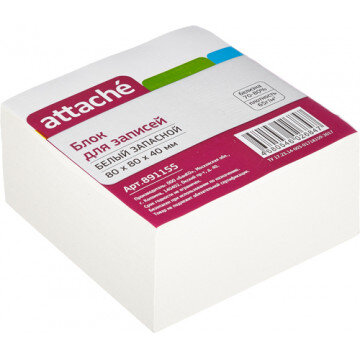 Блок-кубик ATTACHE ЭКОНОМ запасной 8х8х4 белый 65 г/70