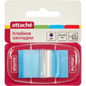 Клейкие закладки пласт. 1цв.по 25л. 25ммх45 син Attache