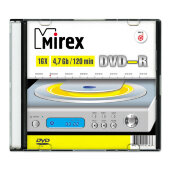 Носители информации DVD-R, 16x, Mirex, Slim/1, UL130003A1S Носители информации DVD-R, 16x, Mirex, Slim/1, UL130003A1S