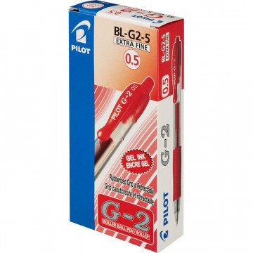 Ручка гелевая PILOT BL-G2-5 авт.резин.манжет.красная 0,3мм Япония Ручка гелевая PILOT BL-G2-5 авт.резин.манжет.красная 0,3мм Япония