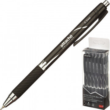 Ручка шариковая Attache Sellection Megaoffice 0,7мм черн, масл. чернила,авт Ручка шариковая Attache Sellection Megaoffice 0,7мм черн, масл. чернила,авт