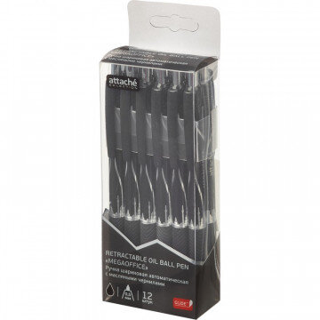 Ручка шариковая Attache Sellection Megaoffice 0,7мм черн, масл. чернила,авт Ручка шариковая Attache Sellection Megaoffice 0,7мм черн, масл. чернила,авт