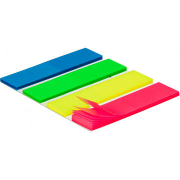 Клейкие закладки пласт. 4цв.по 25л. 12ммх45 Attache