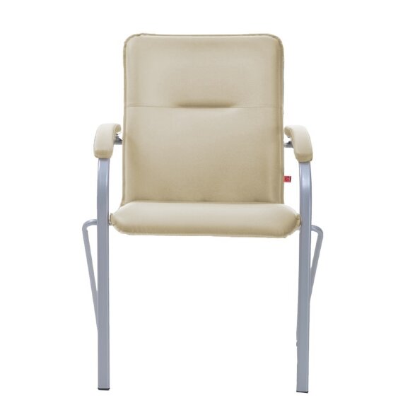 Конференц-кресло FA_SAMBA Silver к/з светло-бежевый DO122/к/з