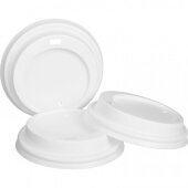 Крышка для стакана пластиковая с боковым отверстием D=80мм,бел.,100шт/уп ПТ