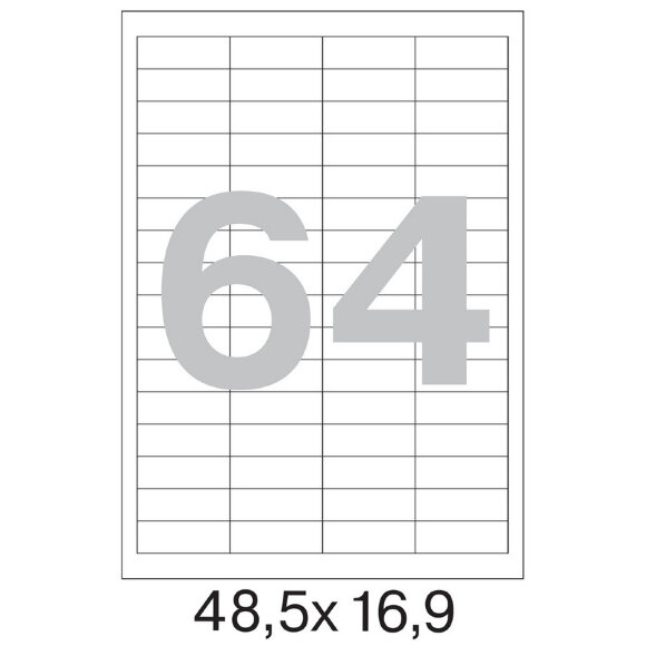 Этикетки самоклеящиеся Office Label 48,5х16,9 мм, 64 шт. на лист.А4 100 л