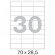 Этикетки самоклеящиеся Promega label 70х28,5 мм / 30 шт. на листе А4 (100л.