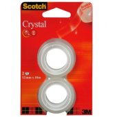 Клейкая лента канцелярская 3M SCOTCH 6-1975R2 19х7,5 2 прозрачная 2 шт/бл