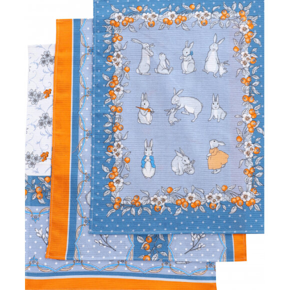 Набор кух. полотенец 45х60- 3 шт., вафля 160 гр/м2, Русская сказка ассорти