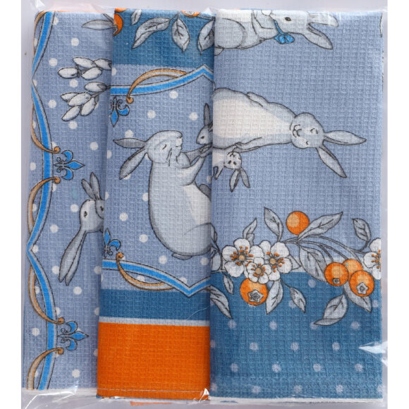 Набор кух. полотенец 45х60- 3 шт., вафля 160 гр/м2, Русская сказка ассорти