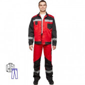 Спец.одежда летняя Костюм мужской л21-КБР красн/черн. (р.48-50) 170-176