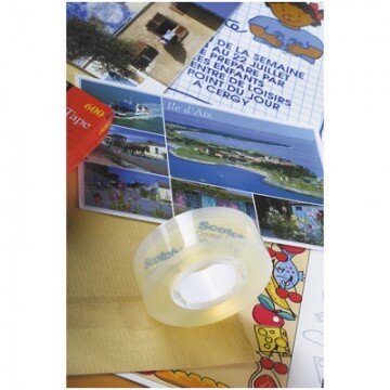 Клейкая лента канцелярская 3M SCOTCH 600 19х33 кристально-прозрачная