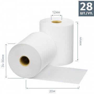 Ролики для касс Promega  44мм (дл.20м,вт.12,из т/б) 28шт./уп. 11уп/к