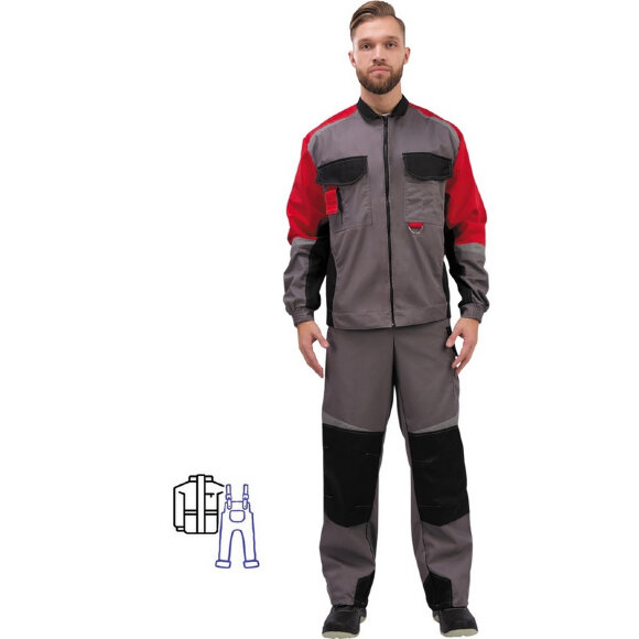 Спец.одежда летняя Костюм муж. л23-КПК сер/красн (р.48-50) 170-176 Спец.одежда летняя Костюм муж. л23-КПК сер/красн (р.48-50) 170-176