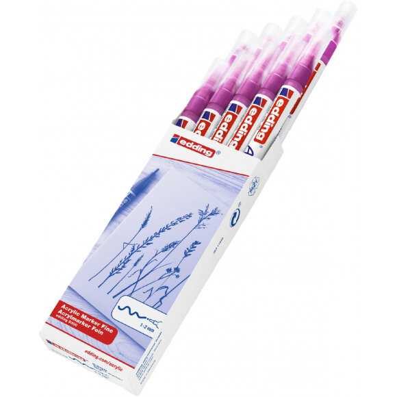 Маркер акриловый Edding 5300/910.кругл.нак. 1-2 мм. Цвет Ягодный Маркер акриловый Edding 5300/910.кругл.нак. 1-2 мм. Цвет Ягодный