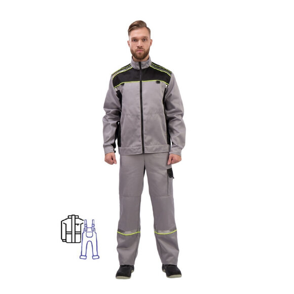 Спец.одежда летняя Костюм муж. л26-КПК сер/черн (р.56-58) 182-188