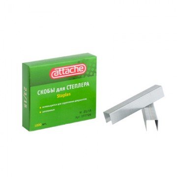 Скобы для степлера N23/15 ATTACHE оцинкованные (100-130 лист) 1000 шт в уп.