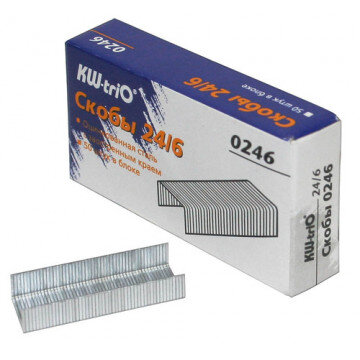 Скобы для степлера 24/6 Kw-Trio оцинкованные (2-30 лист.) 1000 шт. в уп.