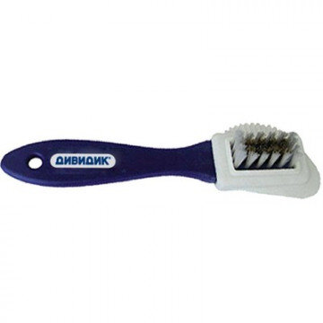 Щетка для обуви  ДИВИДИК  Тройная для замши и нубука, синий